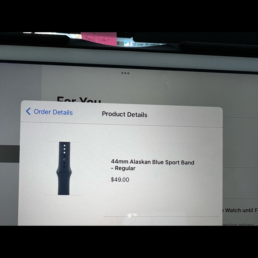 Apple Watch 44mm Alaskan Blue Sport Band
